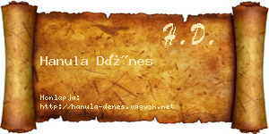 Hanula Dénes névjegykártya